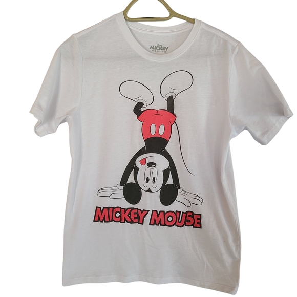 Disney Other - Disney Mickey Mouse Upside Down Graphic T-Shirt - White - Kids XL